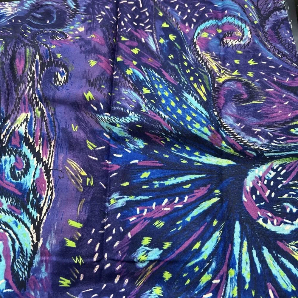 Colorful Cotton Quilting Fabric Textile Art Lisa Audit Peacock Print Lot 6 Pc